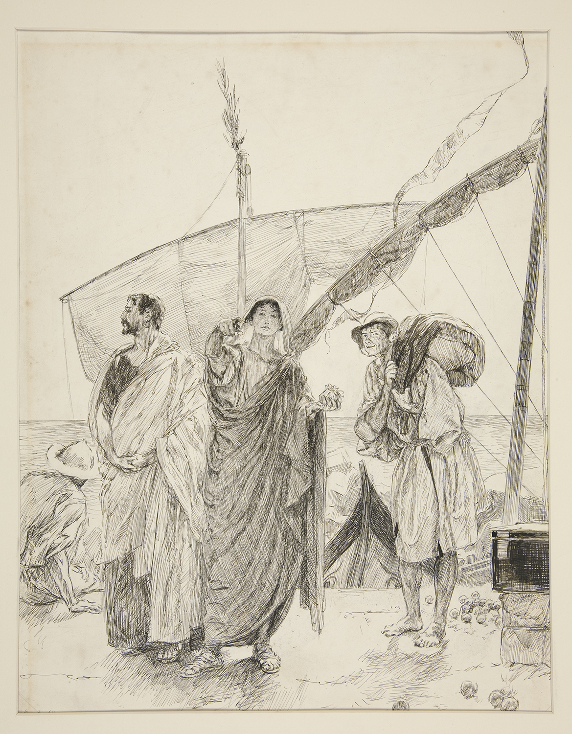 Shakespeare, La Comédie des erreurs. Acte I. Scène II. Plume et encre de Chine. 40x29 cm