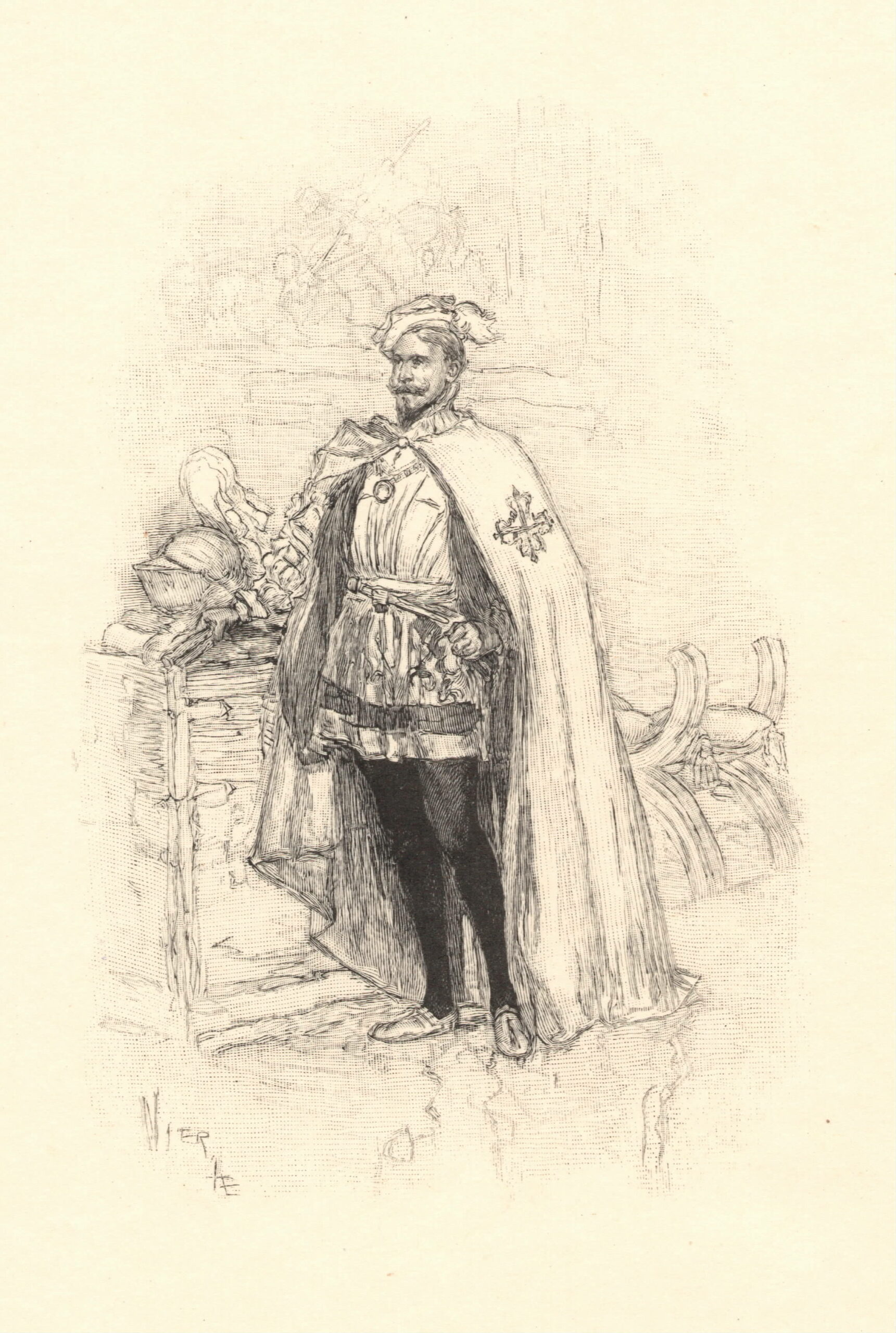 Frédéric Florian. Le Dernier abencérage. Gravure sur bois de fil des dessins de Daniel Vierge