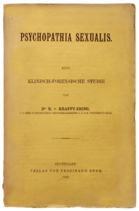 Page de couverture de l’édition originale en allemand de Psychopathia Sexualis du psychiatre autrichien Richard von Krafft-Ebing (1886)
