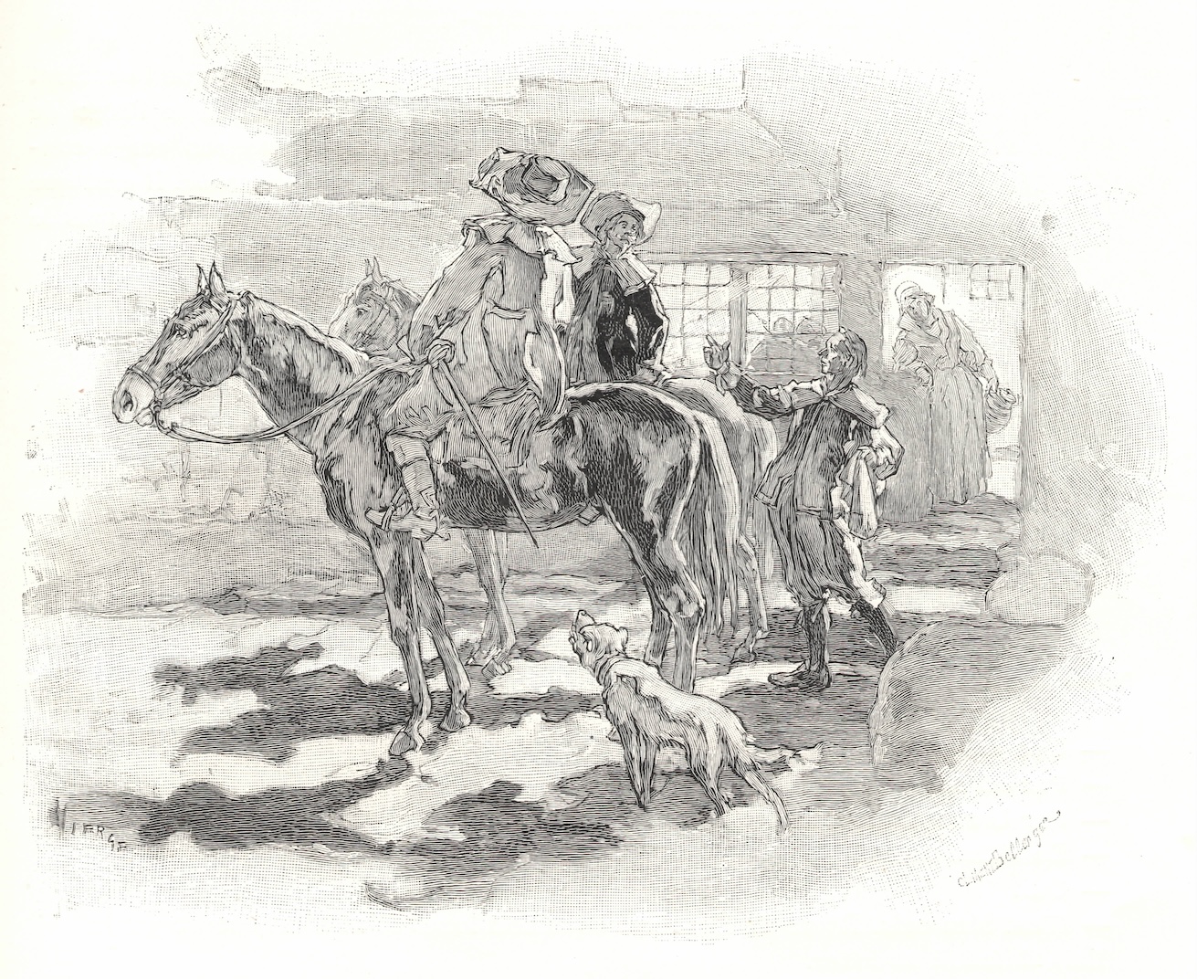 Clément-Édouard Bellenger: Le Cabaret des Trois vertus de Saint-Juirs, sur un dessin de Daniel Vierge