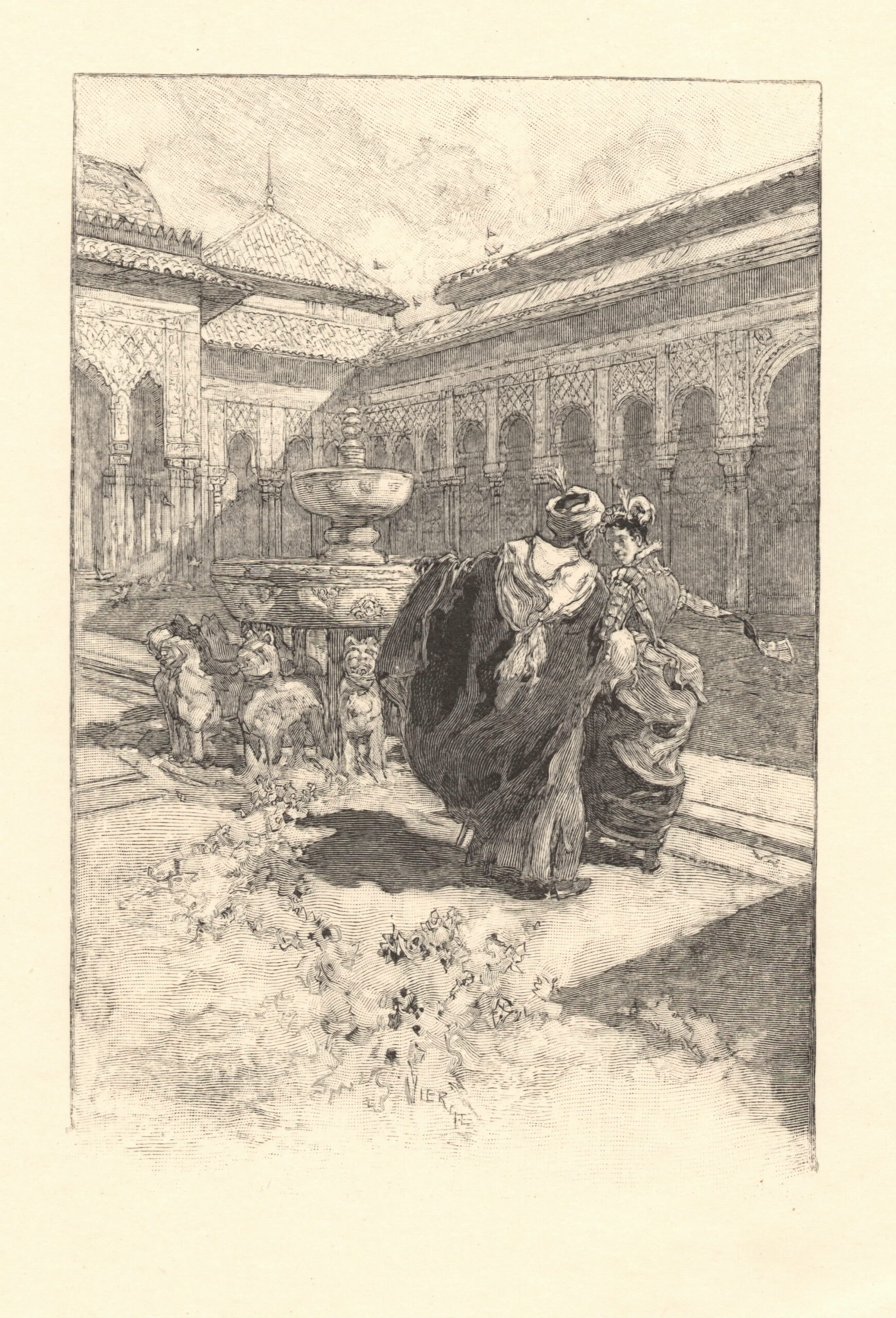 Frédéric Florian. Le Dernier abencérage. Gravure sur bois de fil des dessins de Daniel Vierge