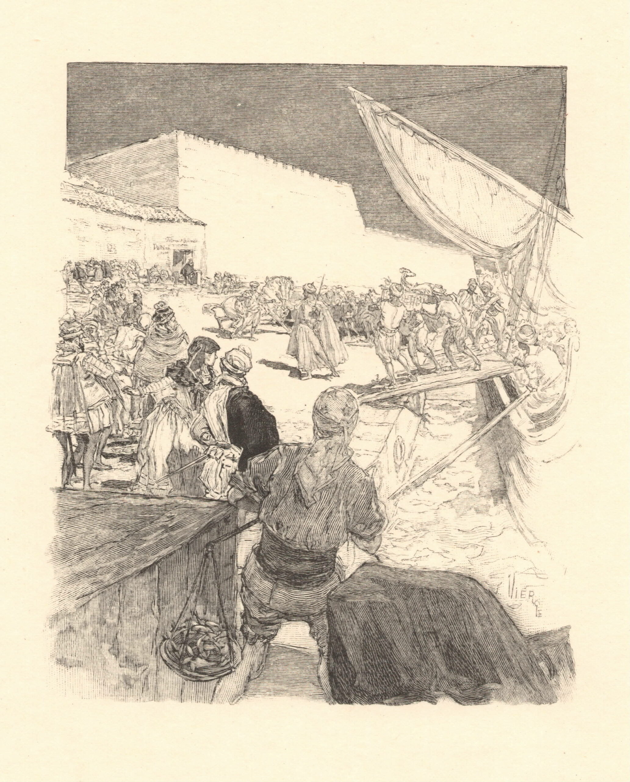 Frédéric Florian. Le Dernier abencérage. Gravure sur bois de fil des dessins de Daniel Vierge