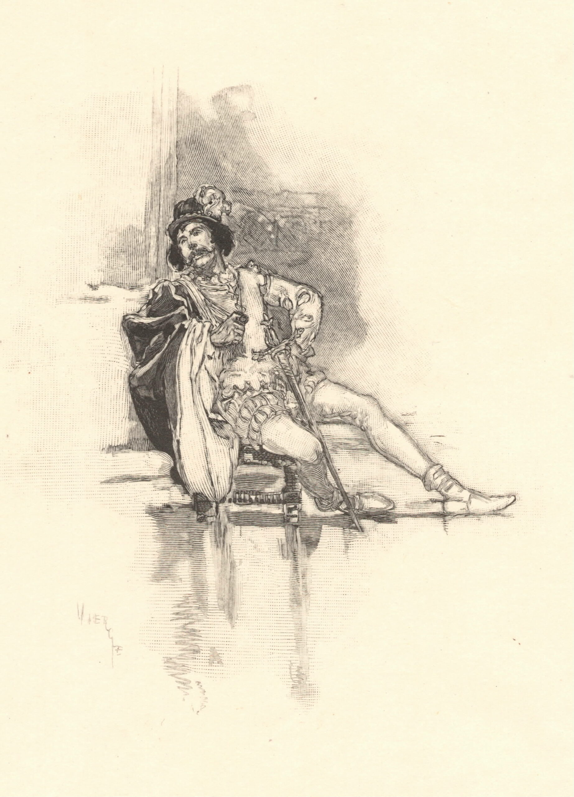 Frédéric Florian. Le Dernier abencérage. Gravure sur bois de fil des dessins de Daniel Vierge