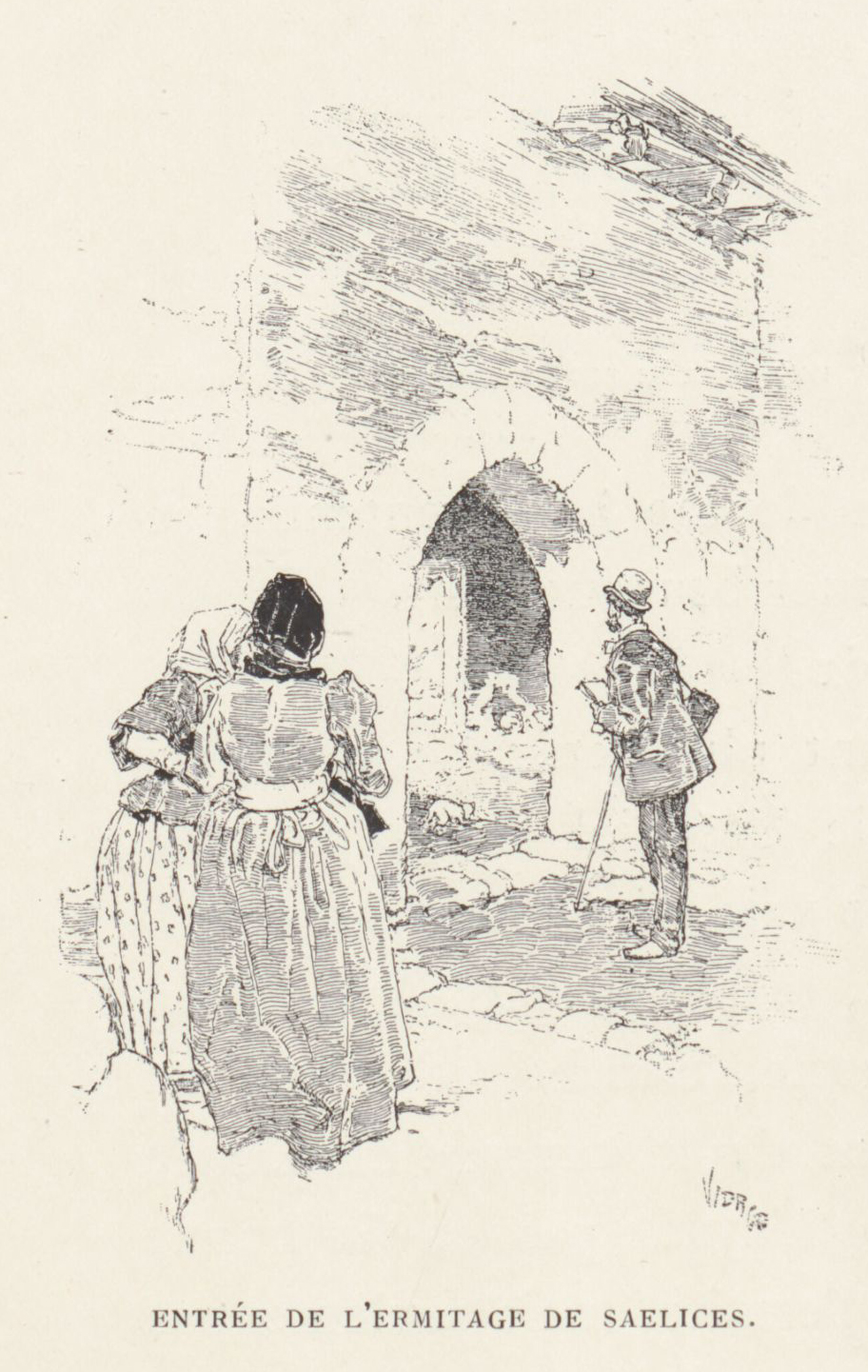 Daniel Vierge: Au pays de don Quichotte (1901): Entrée de l'ermitage de Saelices