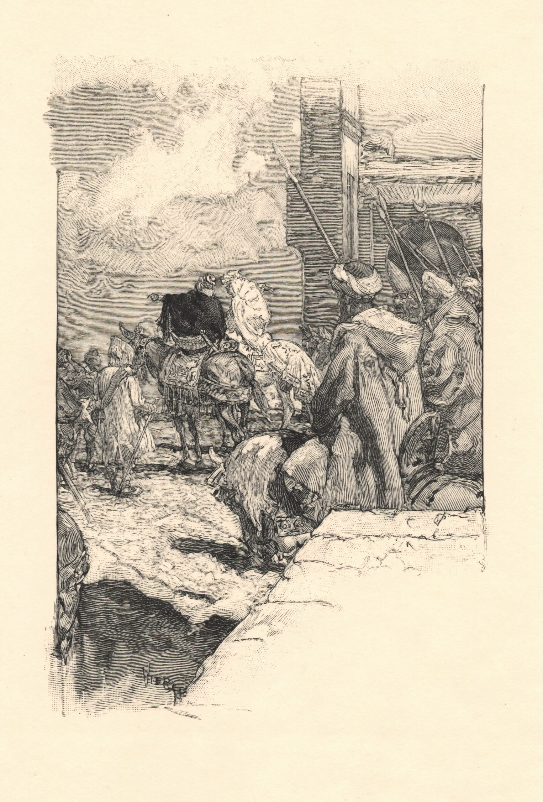 Frédéric Florian. Le Dernier abencérage. Gravure sur bois de fil des dessins de Daniel Vierge