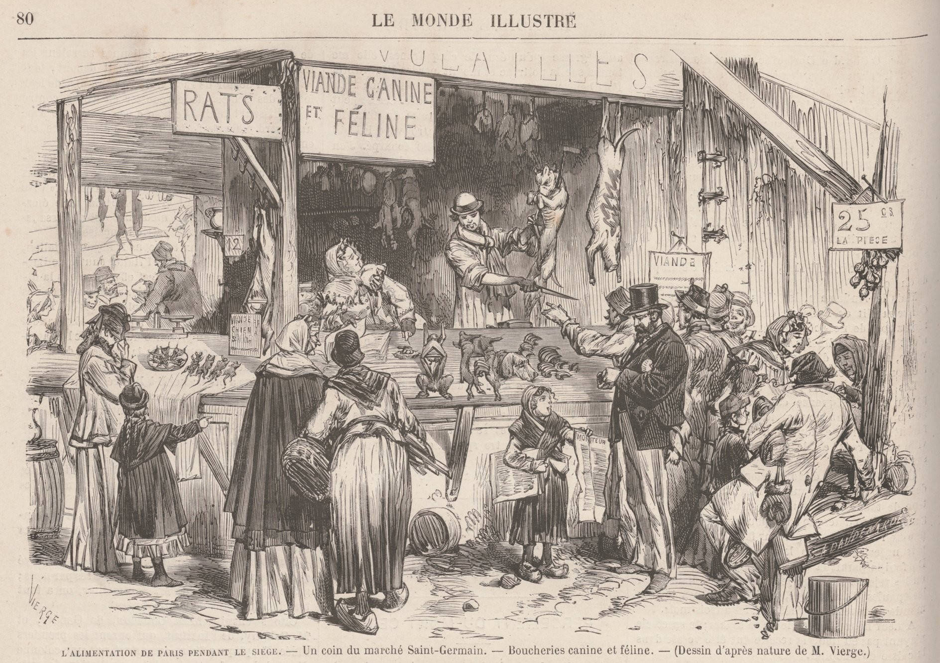 Daniel Vierge. L'alimentation pendant le siège. Le Monde illustré. 4 février 1871