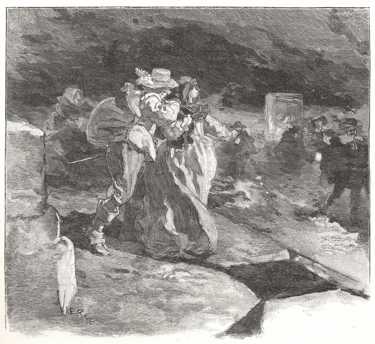 Clément-Édouard Bellenger: Le Cabaret des Trois vertus de Saint-Juirs, sur un dessin de Daniel Vierge