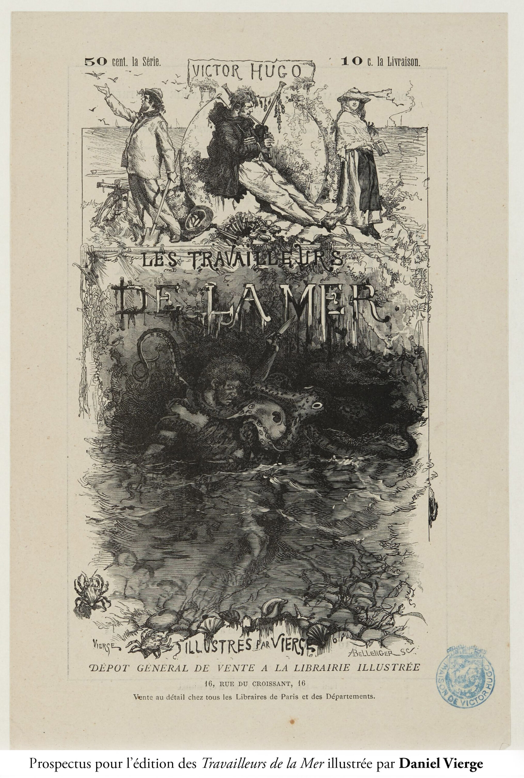 Les Travailleurs de la mer, par Victor Hugo. Illustrations de Daniel Vierge