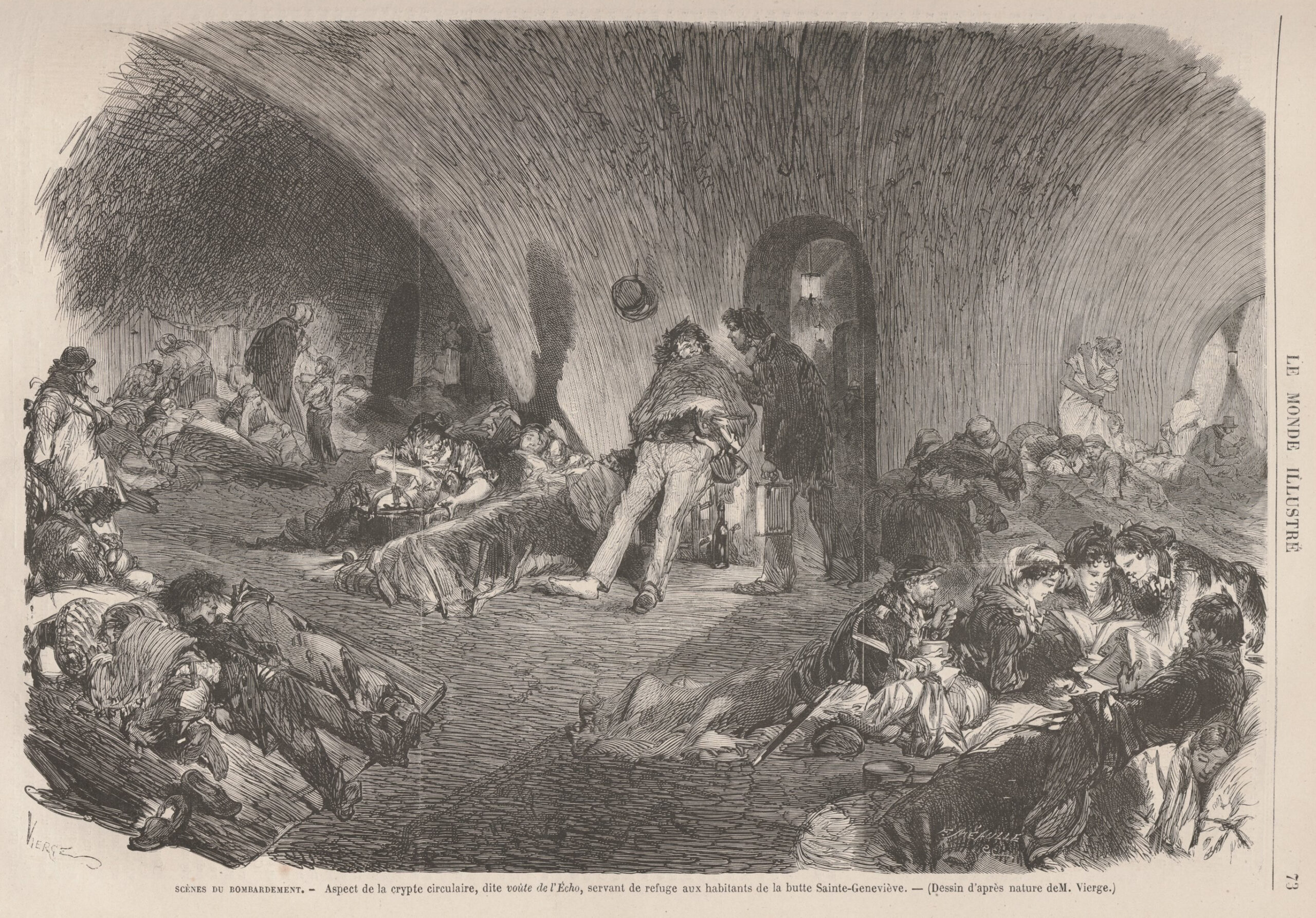 Daniel Vierge. Scènes de bombardement. Le Monde illustré. 4 février 1871