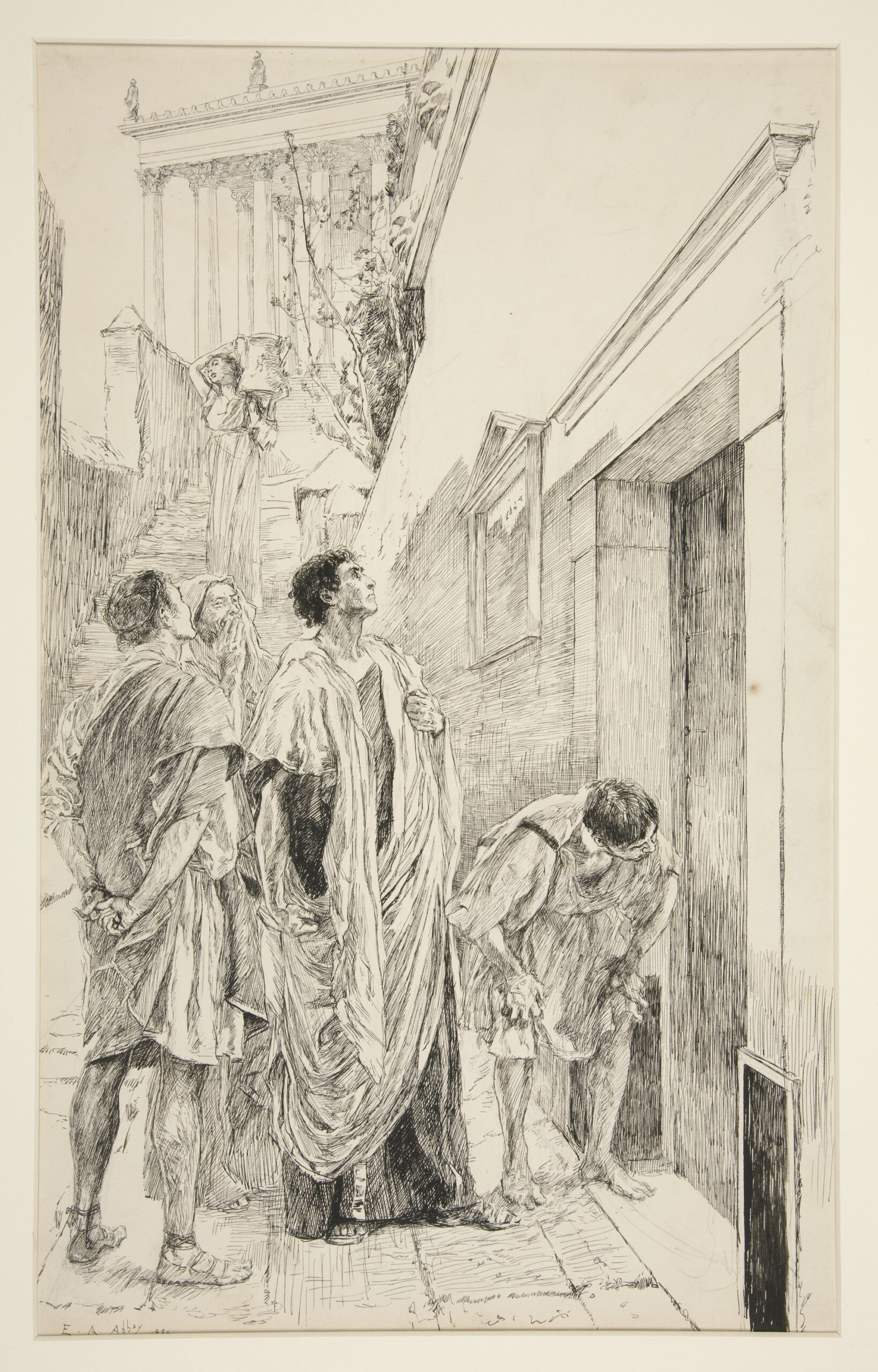 Shakespeare, La Comédie des erreurs. Acte III. Scène I. Plume et encre de Chine. 45,2x28,8 cm