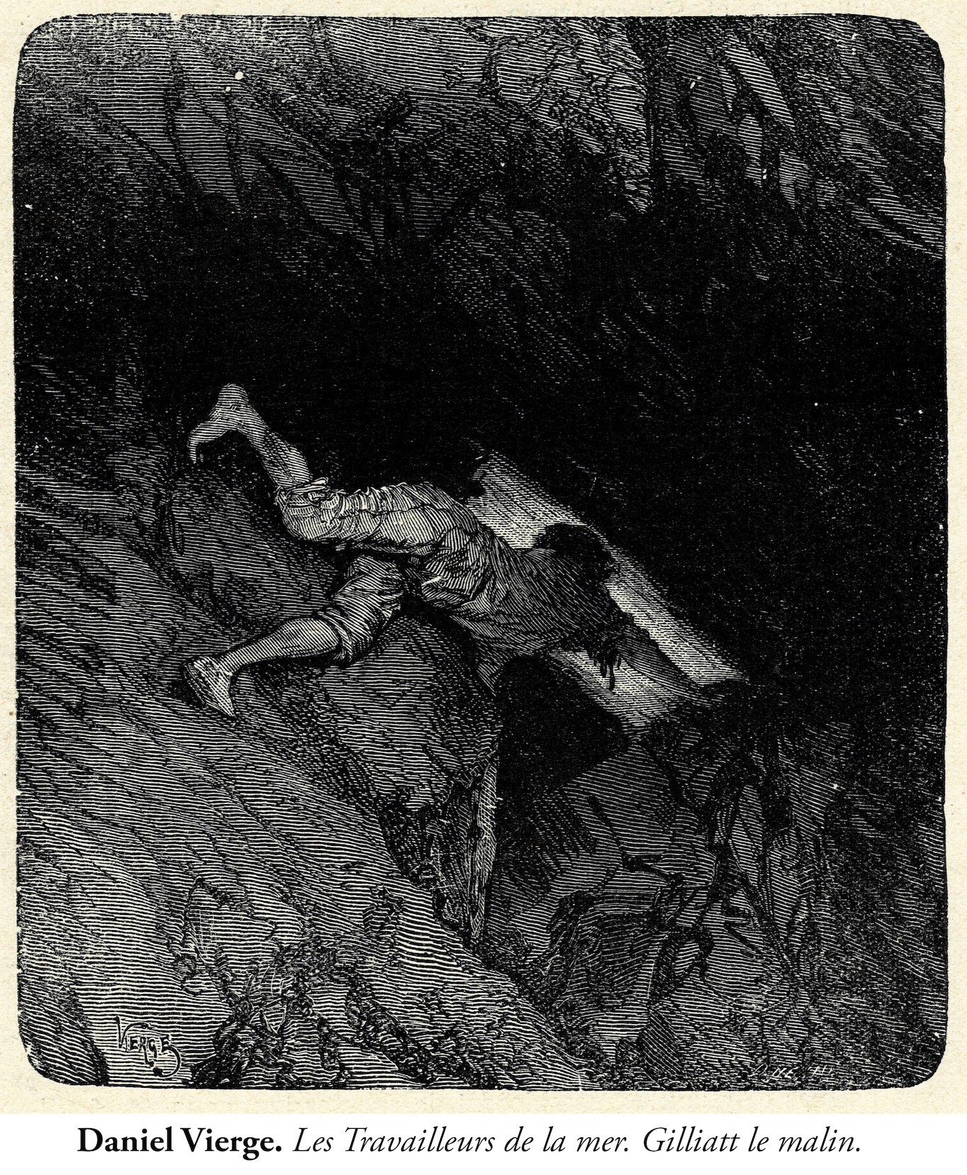 Daniel Vierge. Victor Hugo. Les Travailleurs de la Mer - Gilliatt le malin