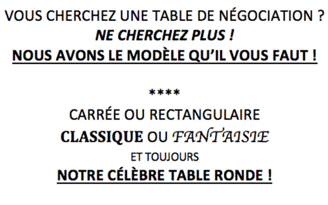 Table de négociation