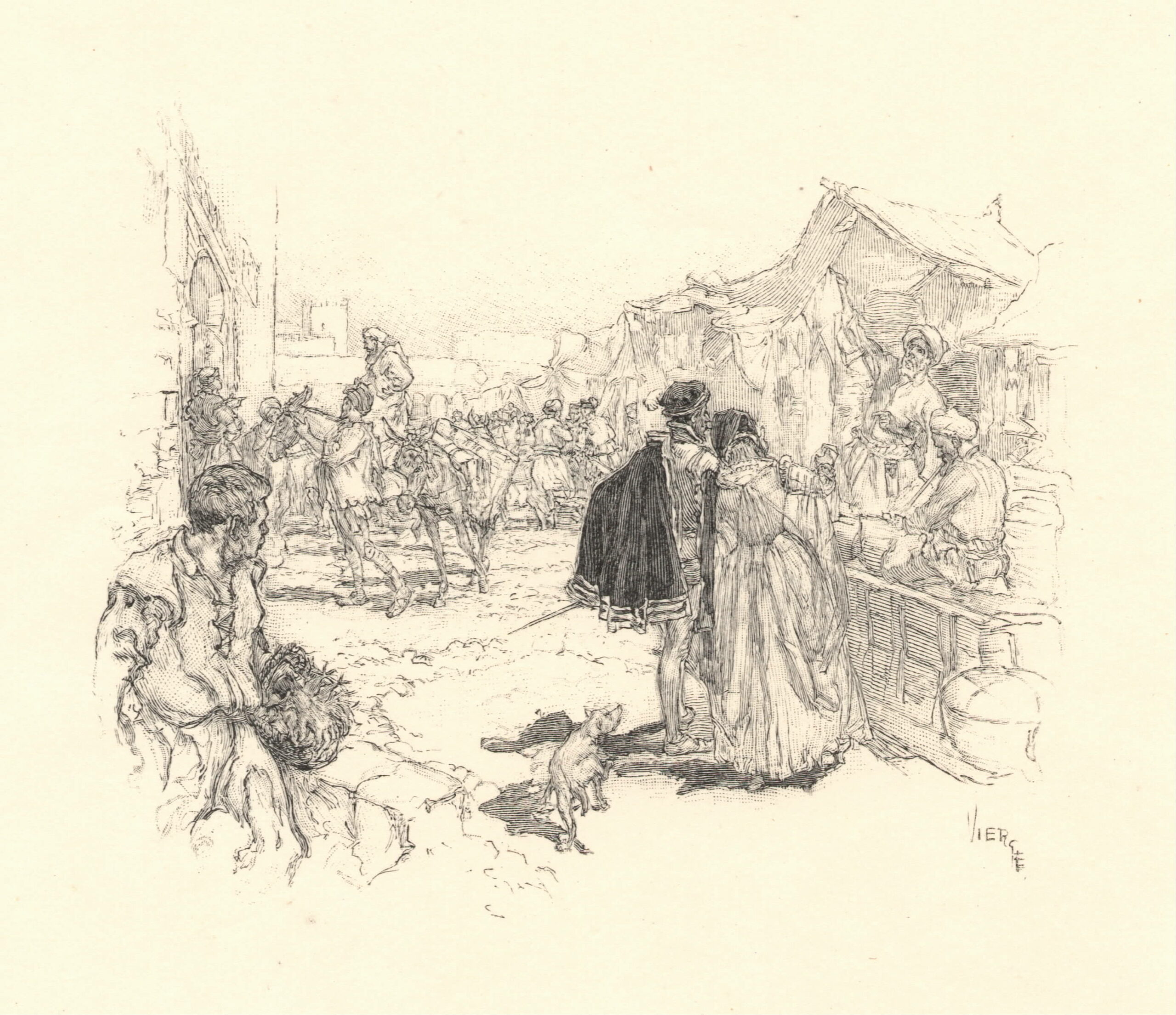 Frédéric Florian. Le Dernier abencérage. Gravure sur bois de fil des dessins de Daniel Vierge