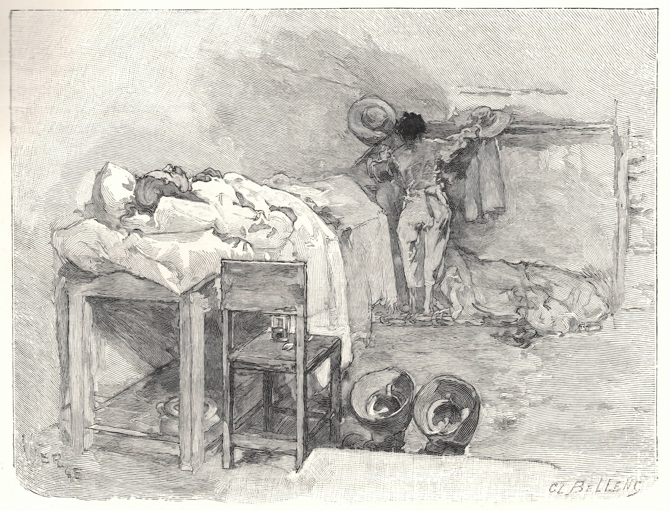 Clément-Édouard Bellenger: Le Cabaret des Trois vertus de Saint-Juirs, sur un dessin de Daniel Vierge