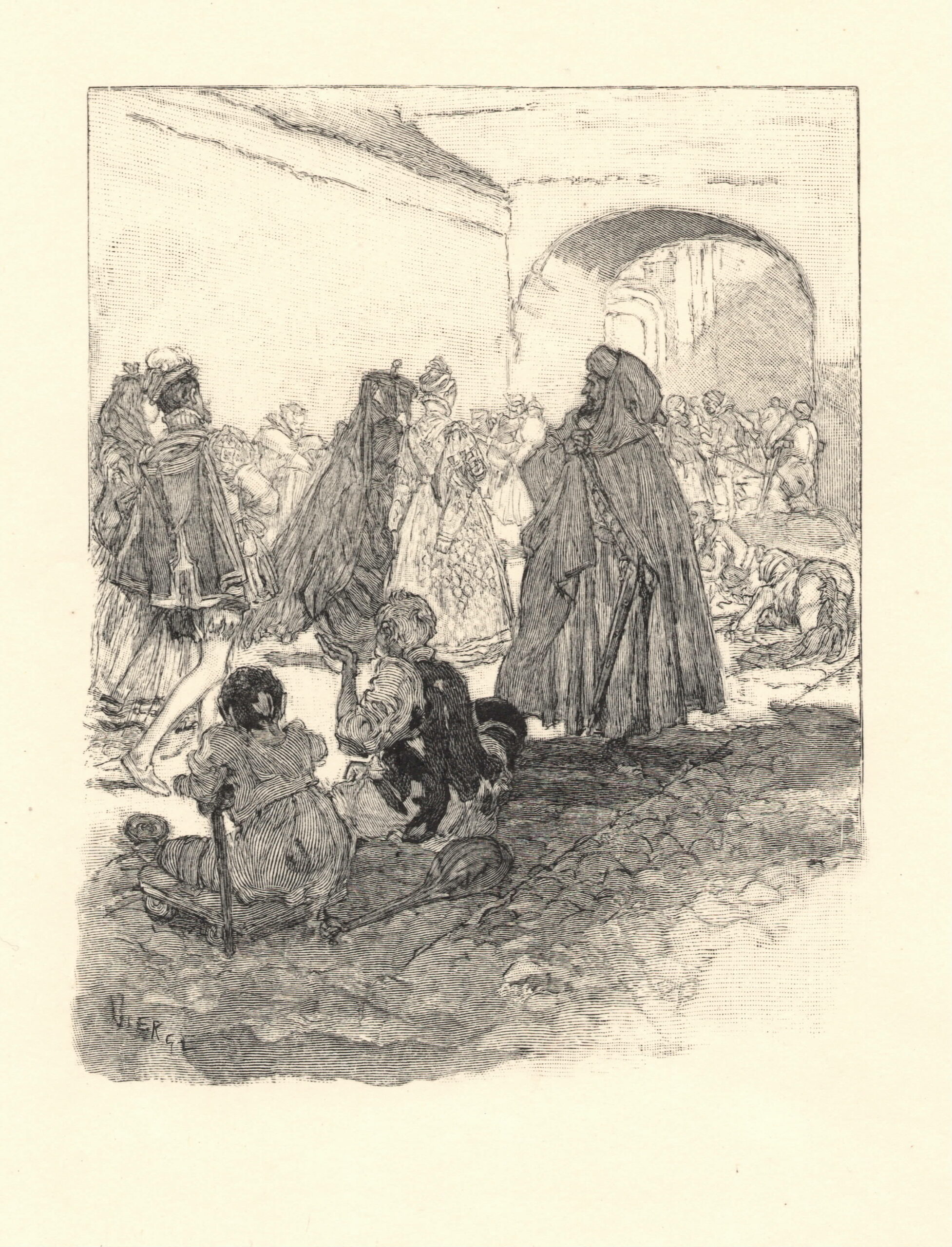 Frédéric Florian. Le Dernier abencérage. Gravure sur bois de fil des dessins de Daniel Vierge