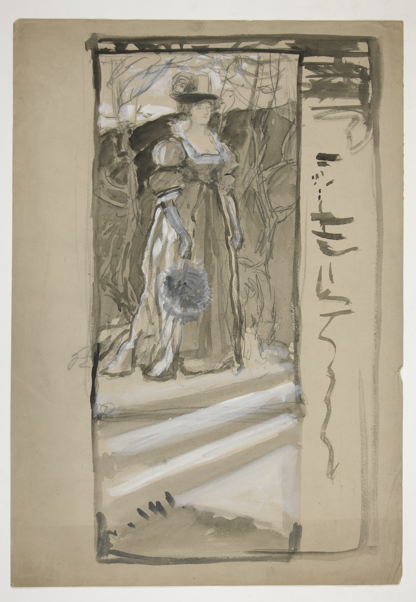Edwin Austin Abbey. Esquisse aquarelle et gouache pour Robert Herrick