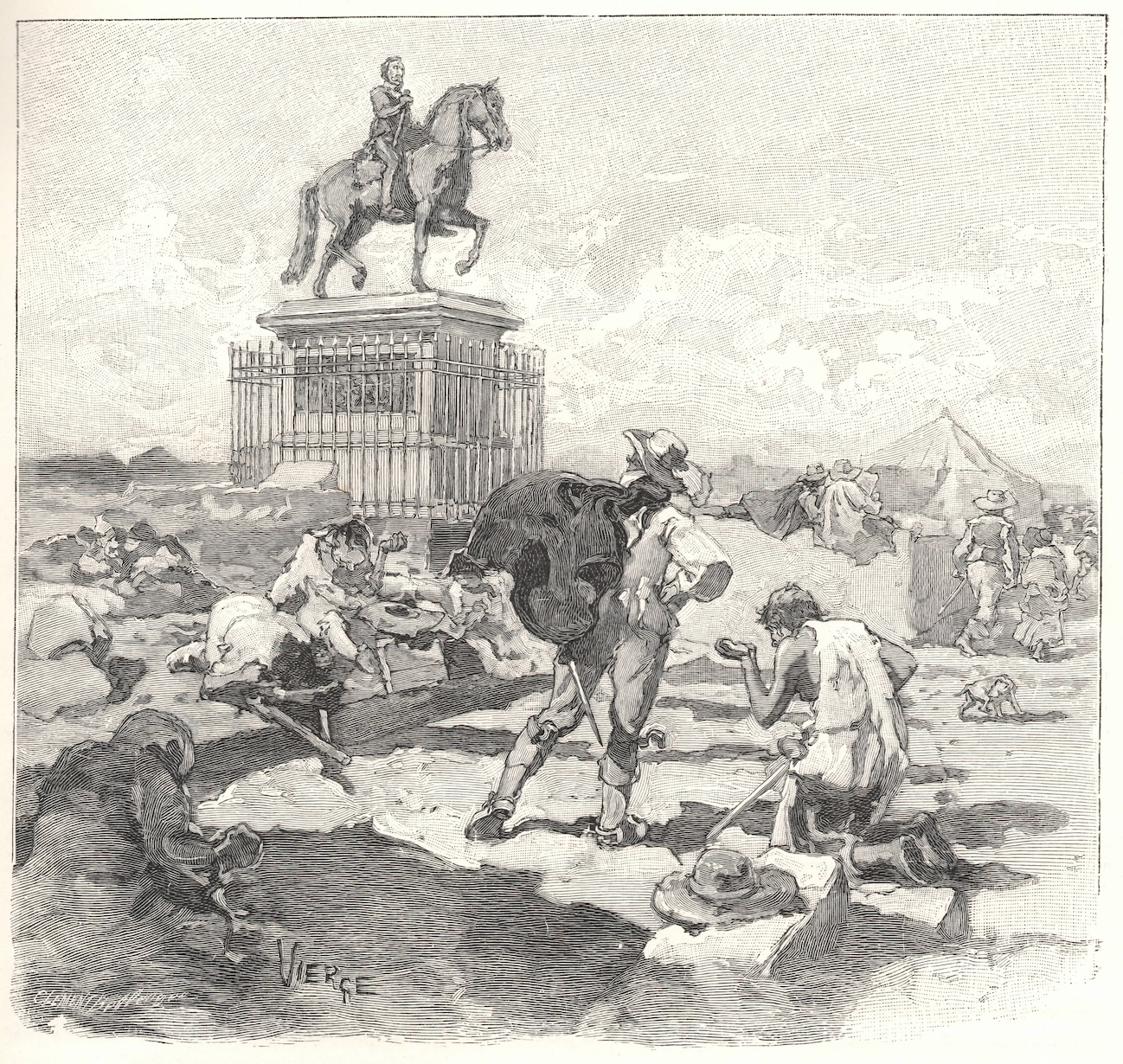 Clément-Édouard Bellenger: Le Cabaret des Trois vertus de Saint-Juirs, sur un dessin de Daniel Vierge