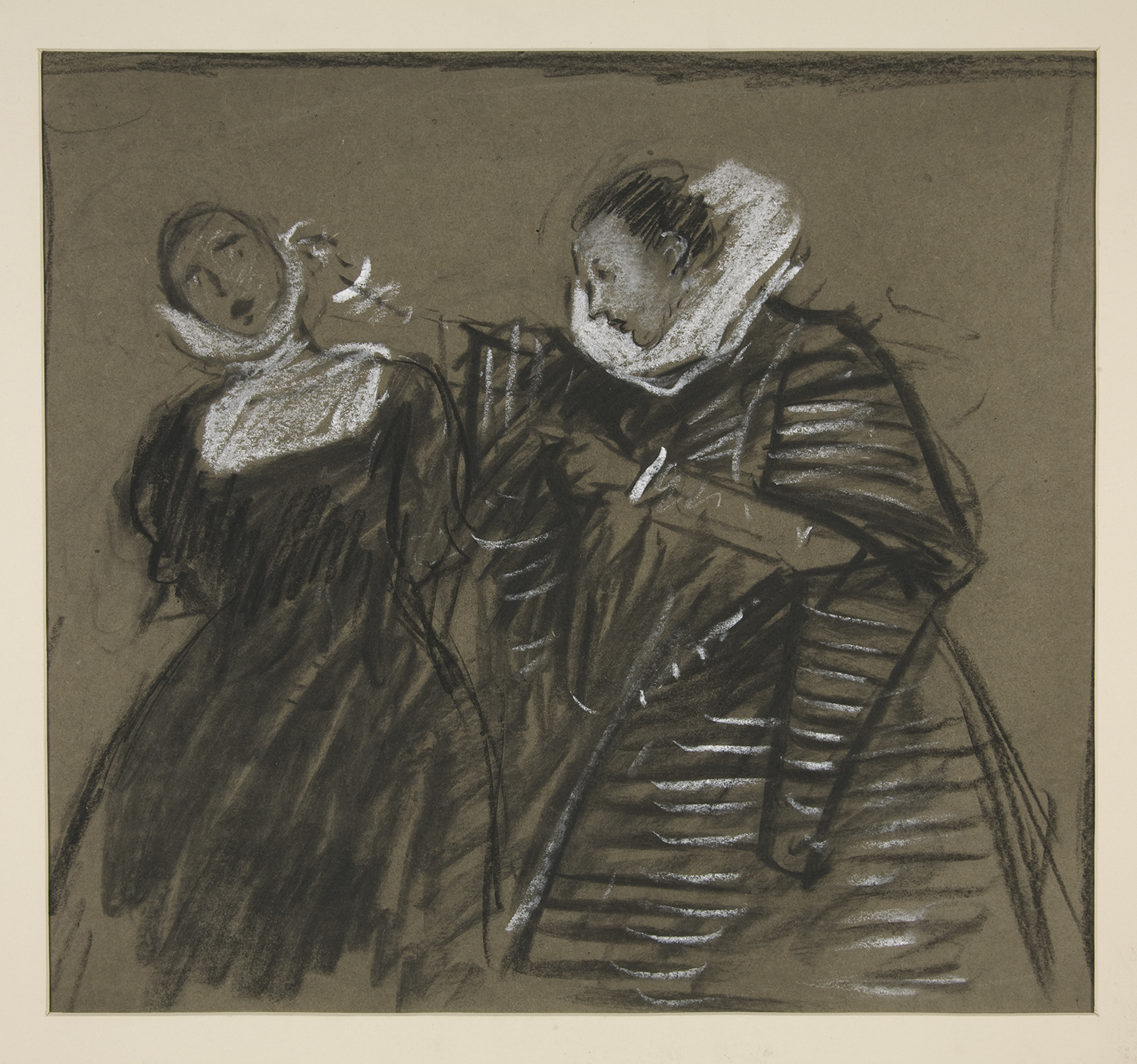 Shakespeare: La mégère apprivoisée. Dessin au fusain et à la craie, par Edward Abbey