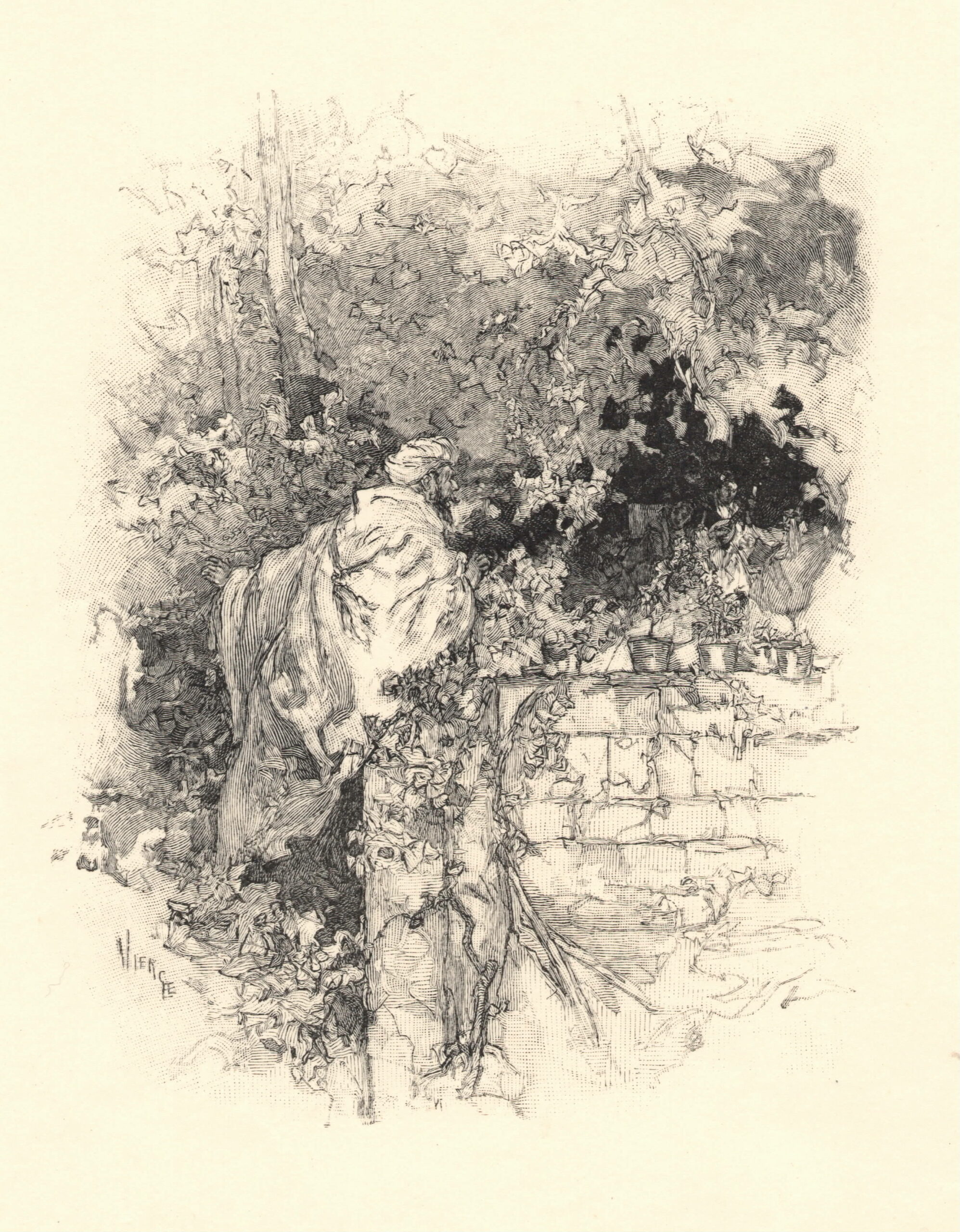 Frédéric Florian. Le Dernier abencérage. Gravure sur bois de fil des dessins de Daniel Vierge