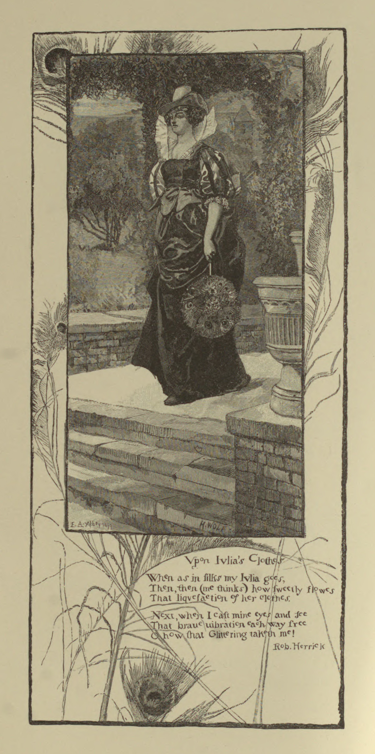 Edwin Austin Abbey. Une des illustrations de l'œuvre de Robert Herrick gravée par Henri Wolf