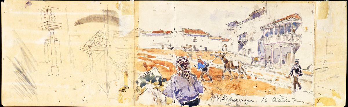 Daniel Vierge. Aquarelle de La Mancha