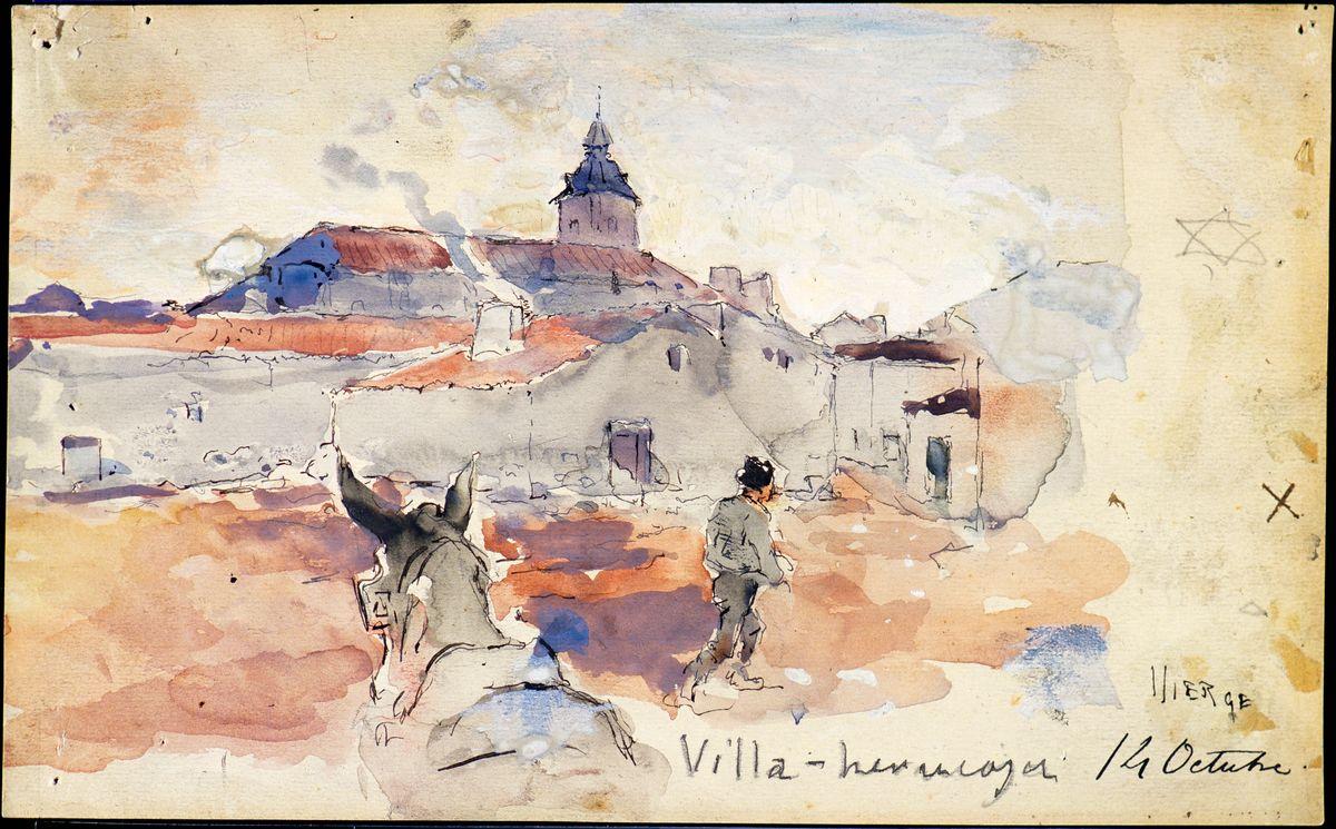 Daniel Vierge. Aquarelle de La Mancha