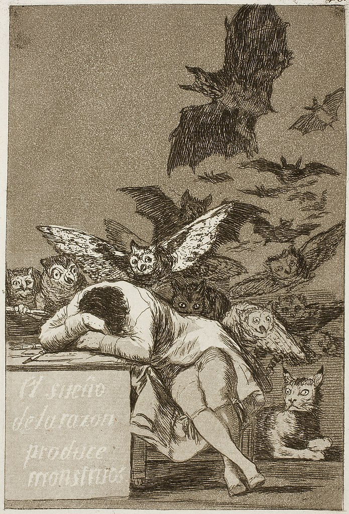 Francisco De Goya y Lucientes, Le sommeil de la raison engendre les monstres, série “Caprichos” nº43