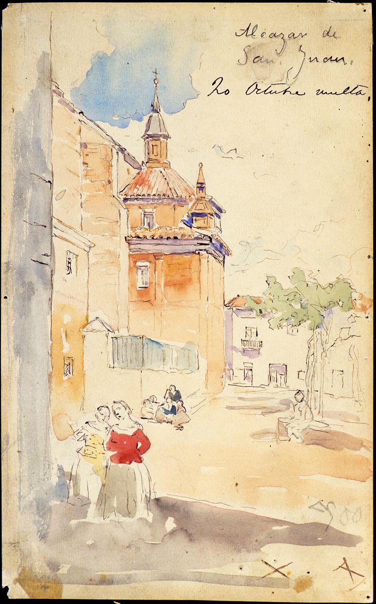 Daniel Vierge. Aquarelle de La Mancha