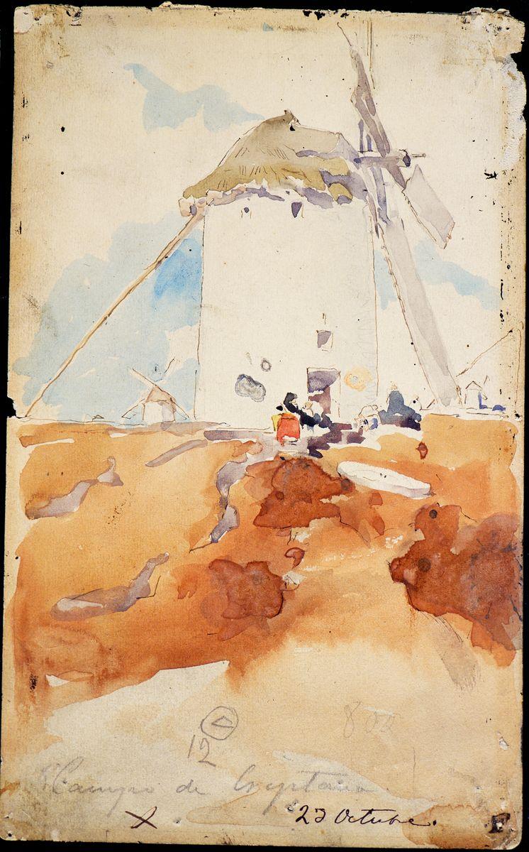 Daniel Vierge. Aquarelle de La Mancha