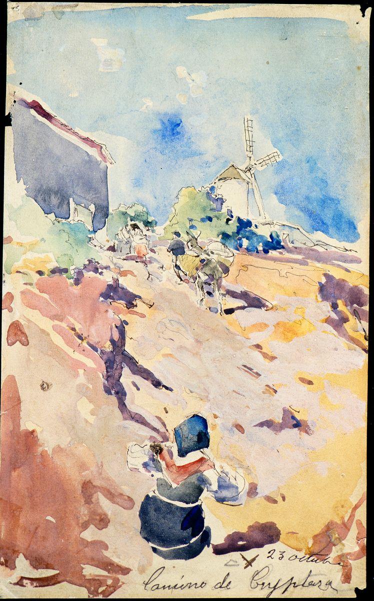 Daniel Vierge. Aquarelle de La Mancha