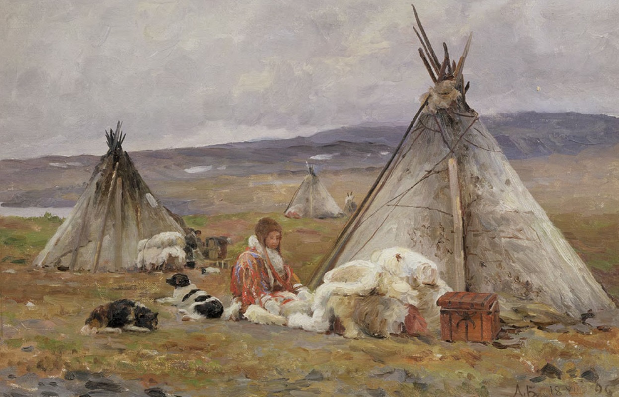 Alexander Borissov (1866-1934) Yourte nénètse à Malye Karmakuly. Nouvelle-Zemble, 1896, Galerie Tretiakov, Moscou