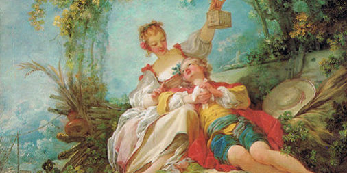 Jean-Honoré Fragonard: Les amants heureux. Huile sur toile, c.1760-1765