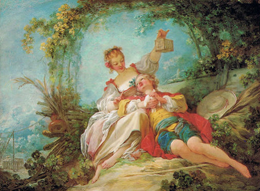 Jean-Honoré Fragonard: Les amants heureux. Huile sur toile, c.1760-1765
