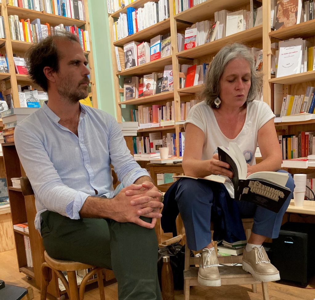Benoit Laureau et Natacha de la Simone du collectif Les Désirables. Librairie Petite Egypte, Paris, septembre  2021 © Gilles Walusinski