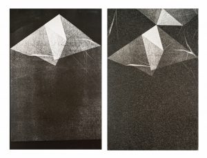 Maria Laet, "Dobra", 2015, monoprint on paper, diptych, 83 × 56,5 cm each © MdM Gallery. Un article de Nina Leger dans Délibéré
