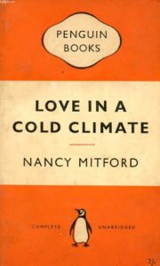 Couverture de 1954 chez Penguin Books, du roman Love in a Cold Climate de Nancy Mitford