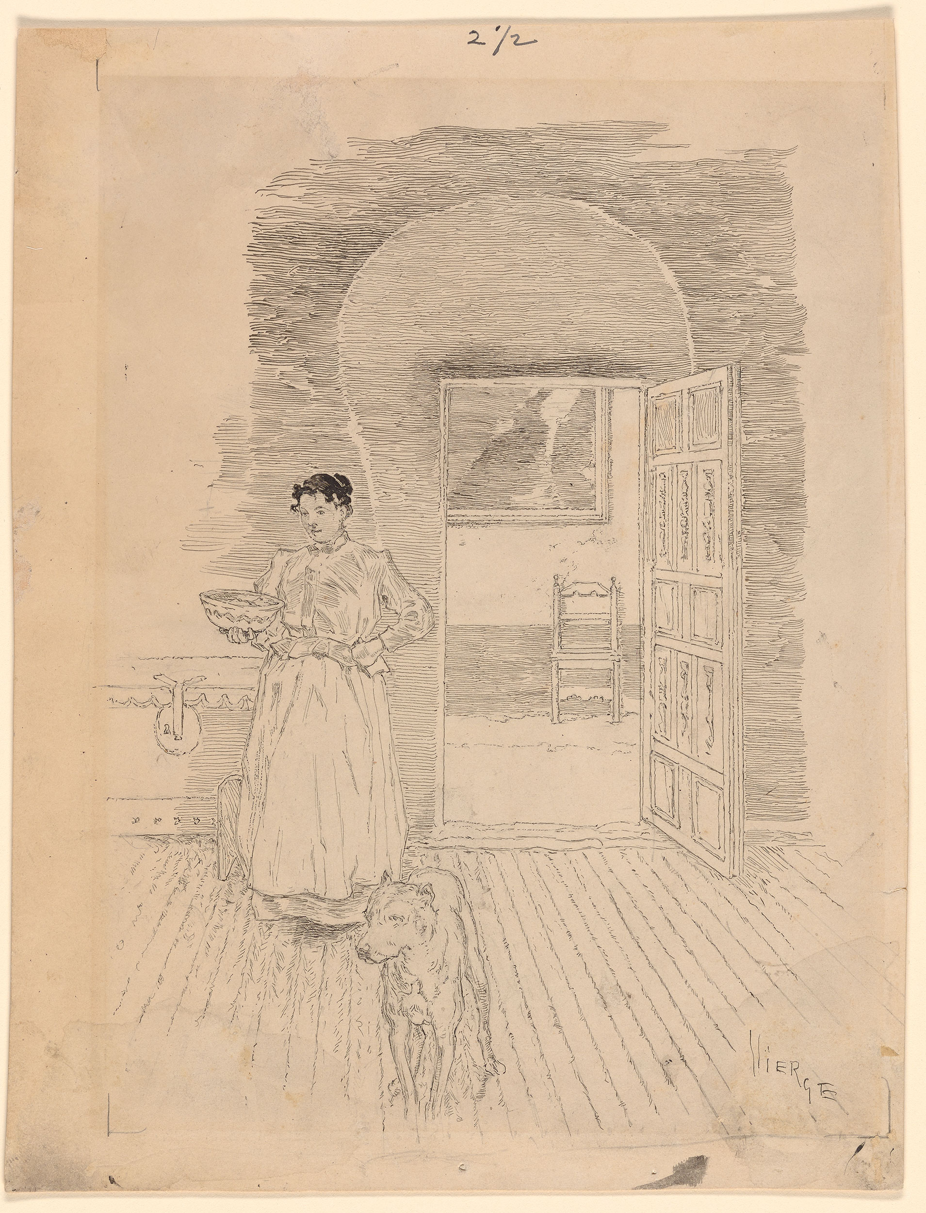 Daniel Vierge. Juana, l'autre fille de “el amo“ de la posada, Toboso