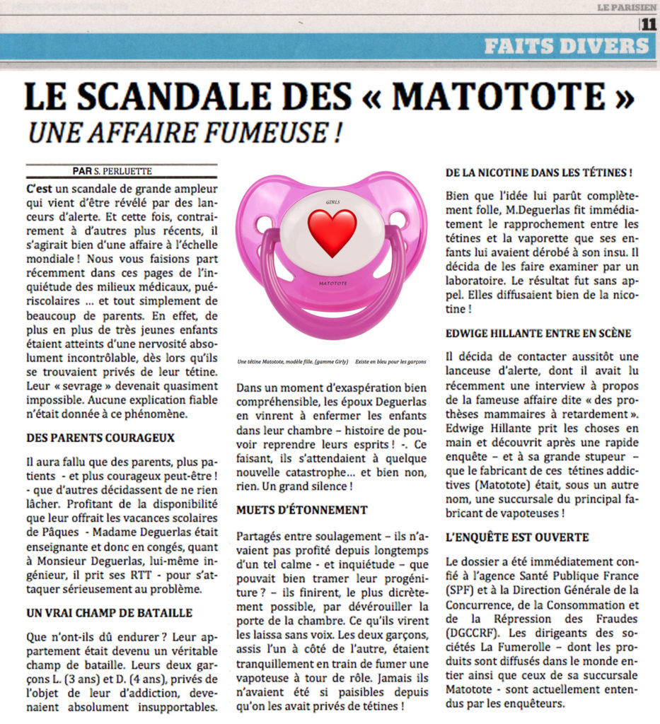 Le scandale Matotote © Philippe Mignon