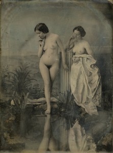 “Baigneuses au lac”, de Félix-Jacques Moulin, daguerréotype, pose directe sur cuivre argenté, de Félix-Jacques Moulin