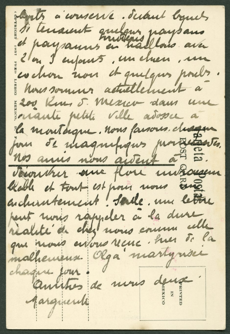 Deuxième partie de la lettre adressée par Marguerite Rosmer à Daniel Martinet, le 18 août 1939
