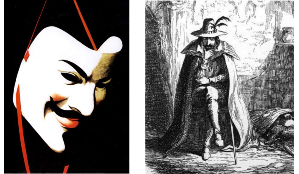 V for Vendetta © DC Comics – 1988-1989 / Guy Fawkes par George Cruikshank (1840)