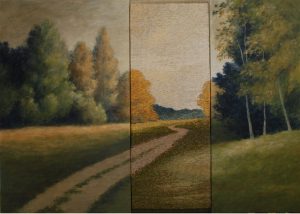 Mireille Veauvy, tapisserie et peinture, 71x100cm