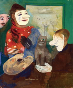 Felix Nussbaum, Peintre avec masques et chat, 1935