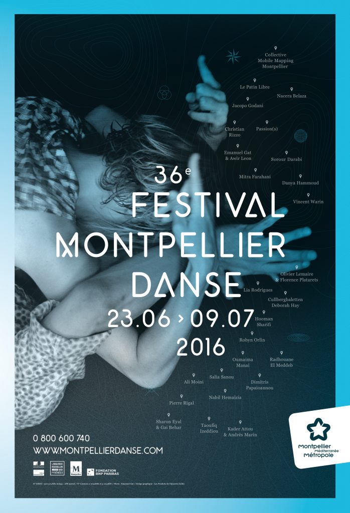 Affiche du festival Montpellier Danse. Un article de Marie-Christine Vernay dans délibéré