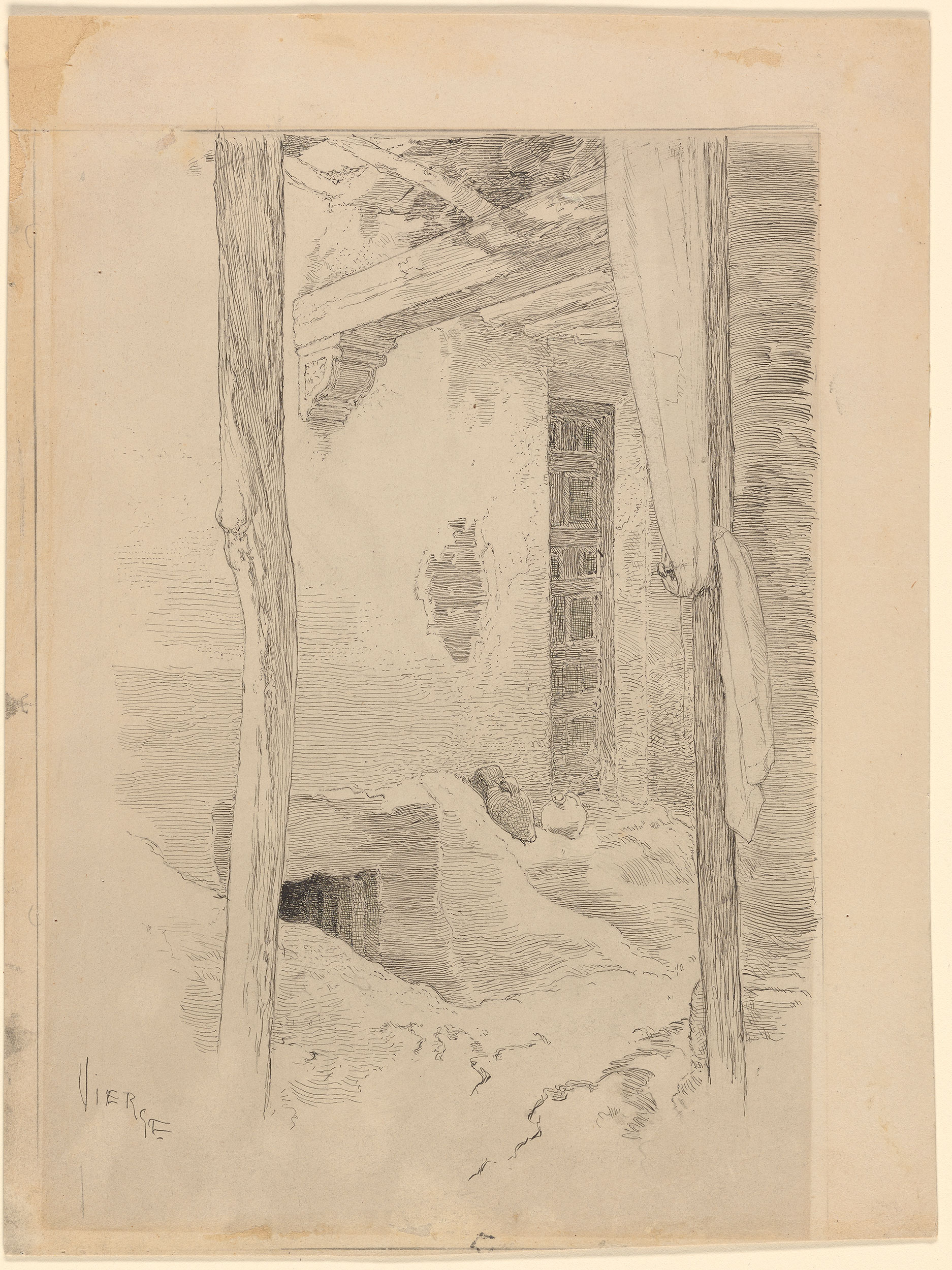 Daniel Vierge. Posada de Toboso (détail d'escalier)
