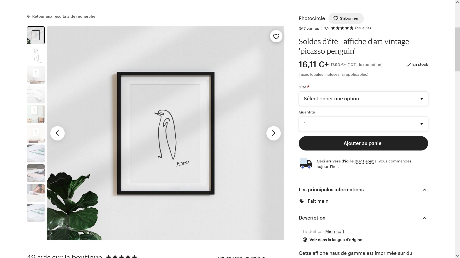 Le Poster du Pingouin de Picasso (PPP), comme un oiseau en cage. Toutes les révolutions sont un jour récupérées. Capture d'écran