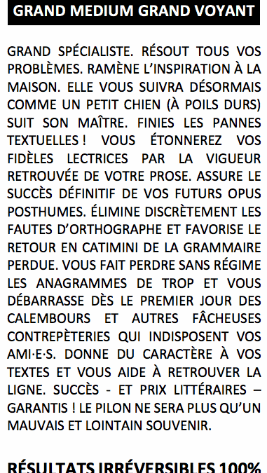 Résultats irréversibles