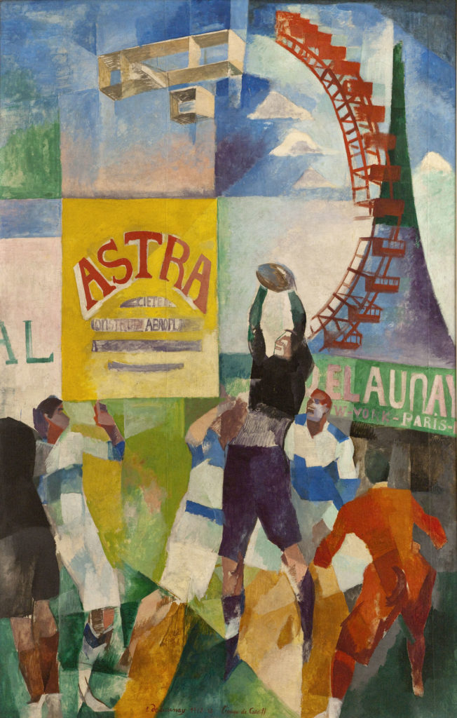 Robert Delaunay, “L'équipe de Cardiff”. Huile sur toile, 1912-1913. Paris, musée d'Art moderne.
