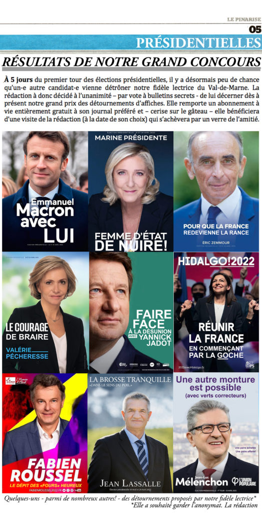Résultats du grand concours d'affiches électorales détournées © Philippe Mignon