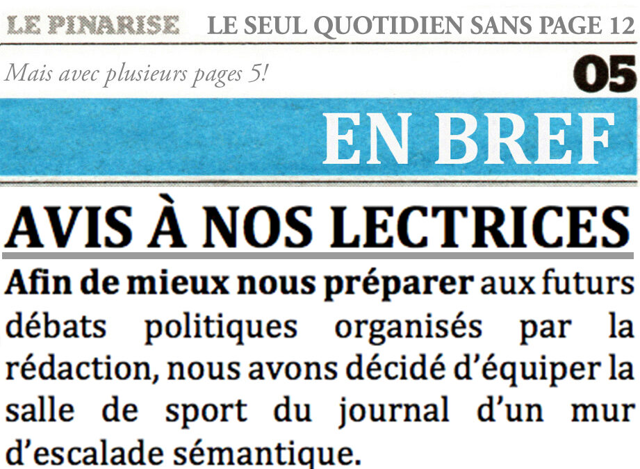 Avis à nos lectrices